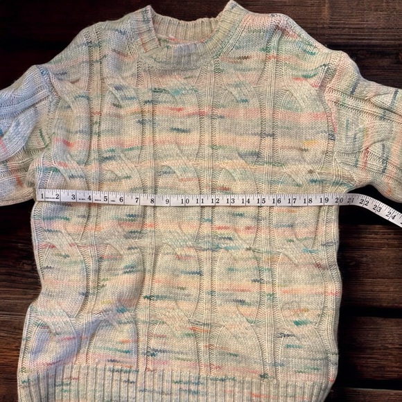 American Eagle Outfitters | Cream Multicolor Whoa So Soft Cable Knit Sweater - Picture 4 of 4